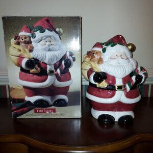 Vintage 1997 Home Trends Earthenware Ceramic Santa Cookie Jar NWT